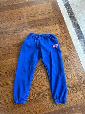 Blue Sweatpants with Pink Logo - White Fox Brand